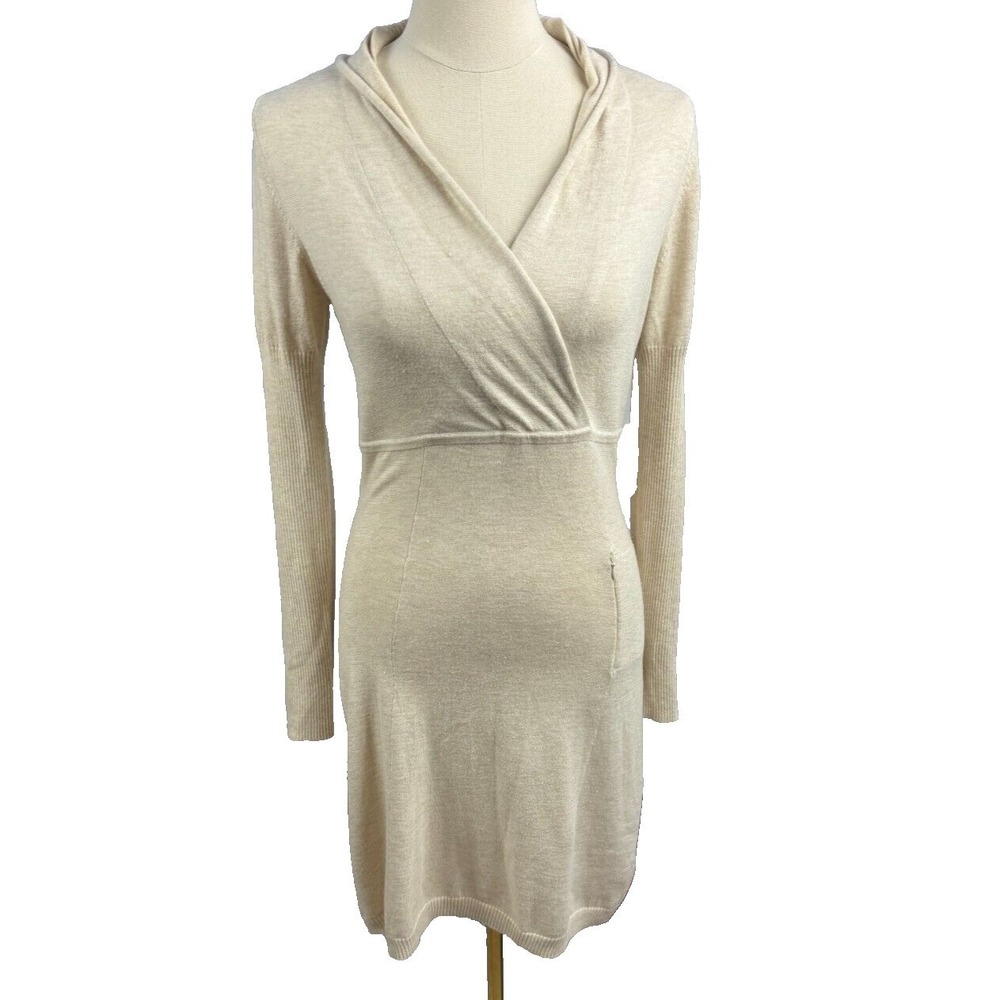 Athleta Womens Knit Dress Oatmeal Beige Long Sleeve Dress Size Smallβ